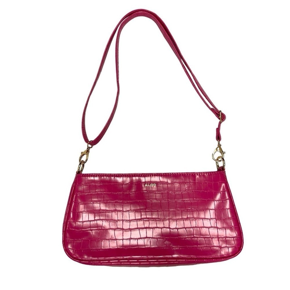 Aldo shoulder bag crossbody bag hot pink with removable gold strap
